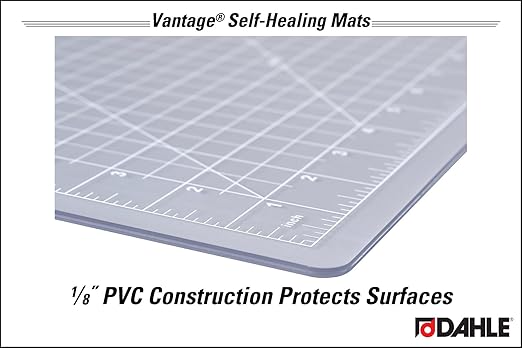 Dahle Vantage 10684 See-Through Premium Self-Healing Cutting Mat, 36"x48", 1/2" Grid, 5 Layers for Max Healing, Perfect for Crafts & Sewing, Clear
