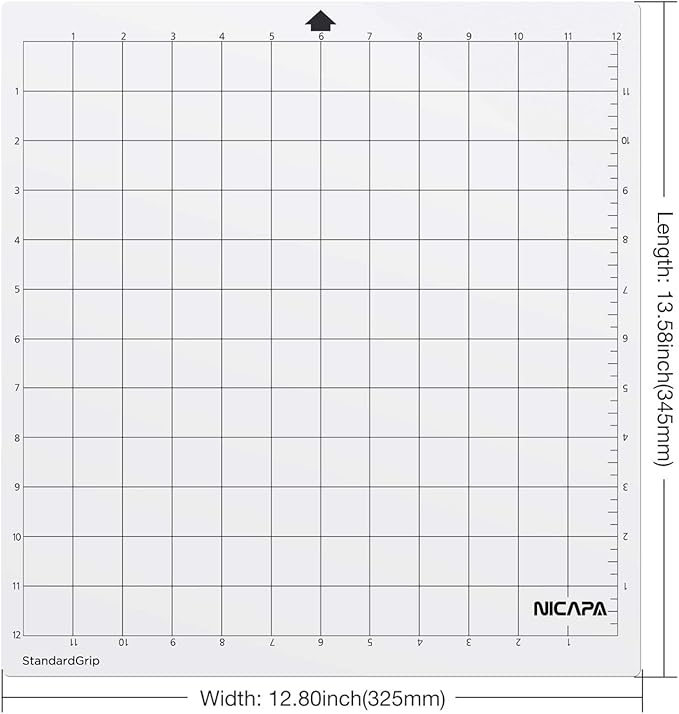 Nicapa StandardGrip Cutting Mat for Silhouette Cameo 4/3/2/1 (12x12 inch,5 Mats) Standard Adhesive Sticky Quilting Cut Mats Replacement Accessories for Silhouette Cameo