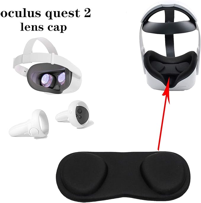 TNE in-Ear Headphones for Meta/Oculus Quest 2 | HiFi Earphones, Lens Dust Cover Pad, Controller Grip Thumbstick Caps for Quest 2 VR Virtual Reality Gaming Headset