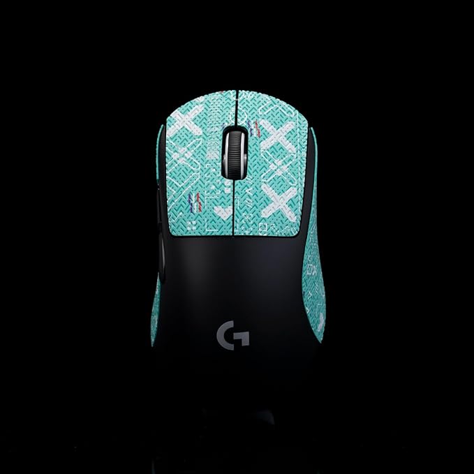 Grip Tape for logitech G Pro X Superlight 2 DEX (GPW4) - Anti-Slip,Enhanced Control, Sweat Resistance,Improves FPS Gaming Grip & Mouse Protection [Pre-Cut] Printsteam Cyan 0.5mm