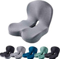 Aurorize Back and Seat Cushion, Office Chair Cushion Car Seat Cushion, Ergonomic Memory Foam Seat Cushion Comfortable Non-Slip Lumbar Support, Suitable for Car and Office (Gray)