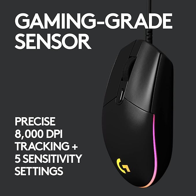 Logitech G335 Wired Gaming Headset + G203 Wired Gaming Mouse Bundle - Black