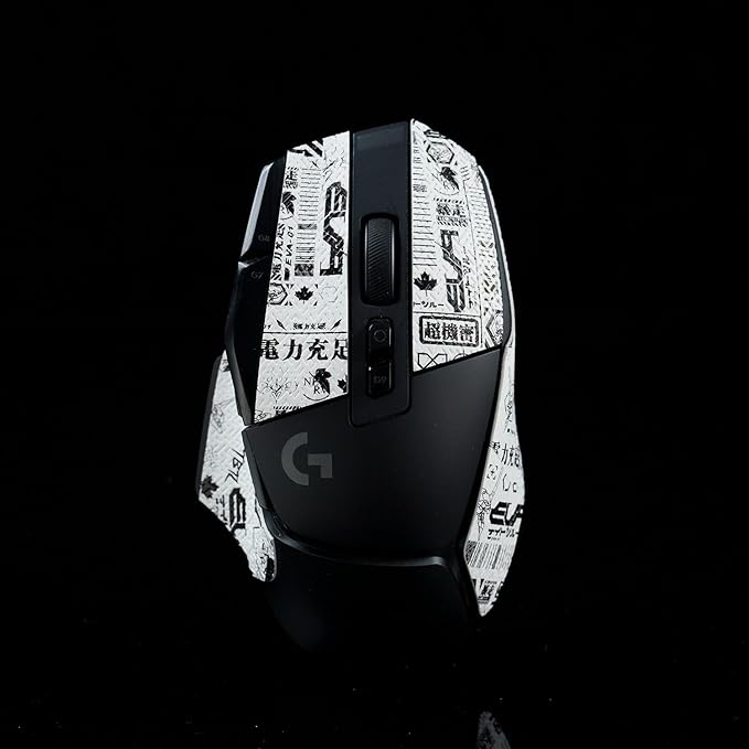 Grip Tape for Logitech G502X Lightspeed Plus- Anti-Slip,Enhanced Control, Sweat Resistance,Improves FPS Gaming Grip & Mouse Protection [Pre-Cut] EVA White Black 0.5mm