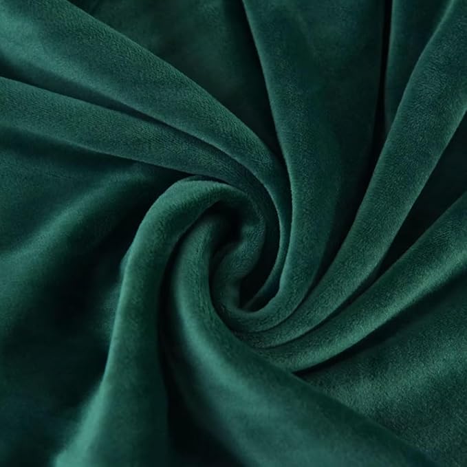 Ottoman Cover Square Velvet Ottoman Covers Protector for Footrest Foot Stool Furniture Stretch Comfortable with Elastic Bottom Medium Green