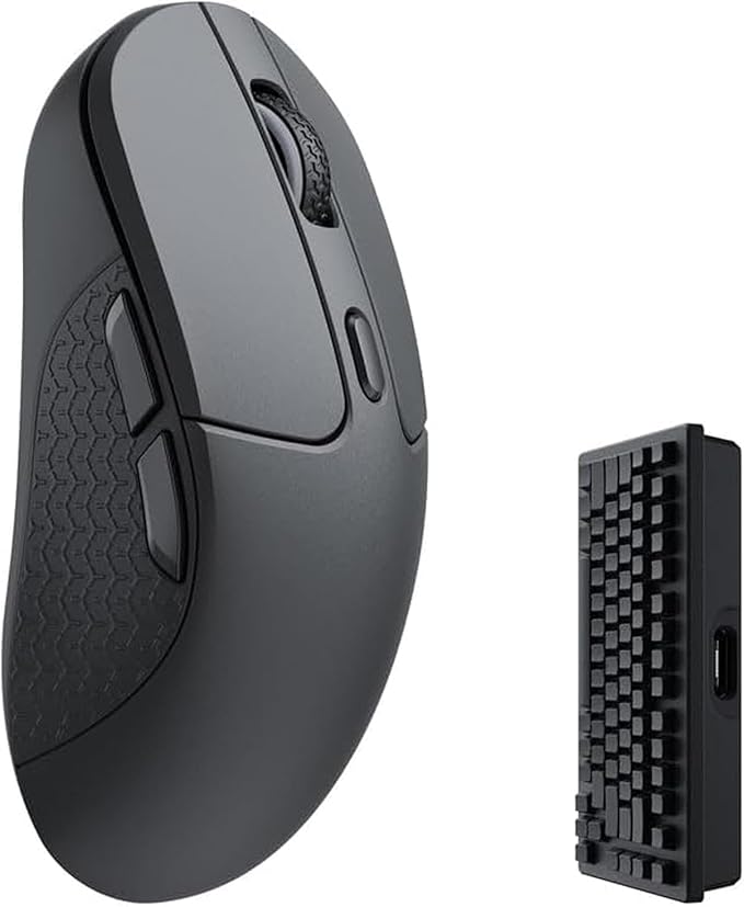Keychron M3 Wireless Gaming Optical Mouse, Tri-Mode 2.4 GHz/Bluetooth 5.1/Wired, PixArt PAW 3395 Sensor, 4000Hz Polling Rate, 79g Lightweight Programmable Macro Button for Windows PC/Mac - Black