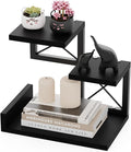Abiglifty Desk Shelf Organizer, Wooden Desktop Organizers, 3 Tier Desk Hutch Small Bookshelf, Nightstand Organizer, Riser Display Stand for Office, Dorm, Home (Black)