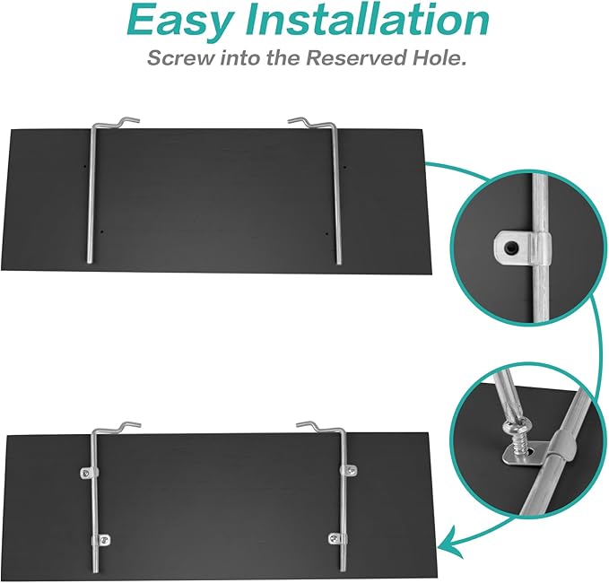Pegboard Shelves, 16" x 6" Large Peg Board Racks 2Pack Wall Organizer Shelf, 1/4inch Heavy Duty Metal Brackets Fit All Pegboards, Wood Slats, Craft Garage Workbench Office Shelving Accessories (Black)