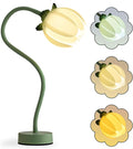 ONXE Tulip Desk Lamp - Rechargeable 3 Color Dimmable Flower Night Light, 360° Bendable Gooseneck, Cordless Metal Table Lamp for Bedroom Decor, Gifts for Women & Teens