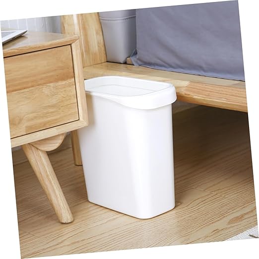 PRETYZOOM Nordic Style Rectangular Waste Bin Slim Compact Garbage Can for Bathroom Kitchen Living Room Multi-Purpose Desktop Organizer for Spaces