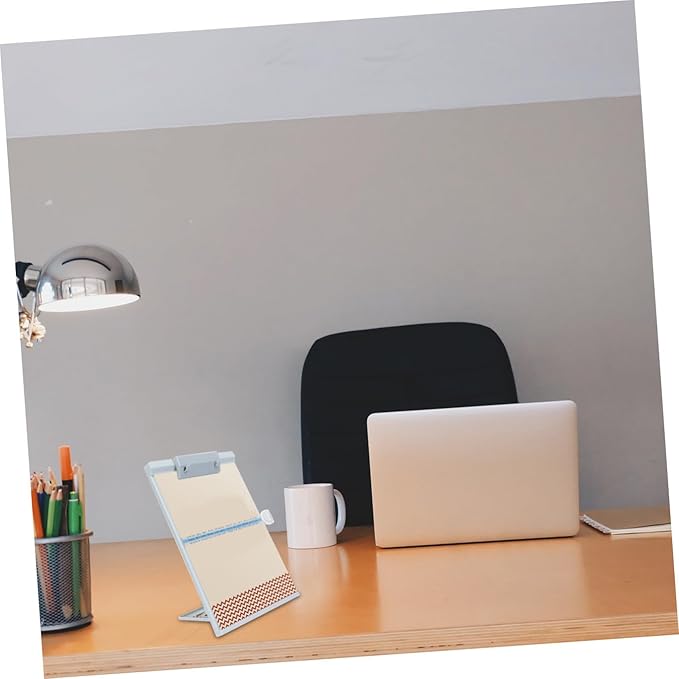VILLCASE Adjustable Document Holder for Desk with Removable Ruler Pencil Storage Lightweight Plastic Copyholder for Typing Reading at Home Office School