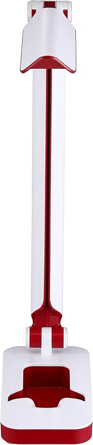 Black and Decker Office LED3FOLD-WHTRED PureOptics Verve 5W Flicker-Free Natural Daylight LED Desk Lamp with USB Charging Port, Phone Stand, 2 Dimming Levels (267 Lumens), 16" x 9" x 3.5" , White/Red