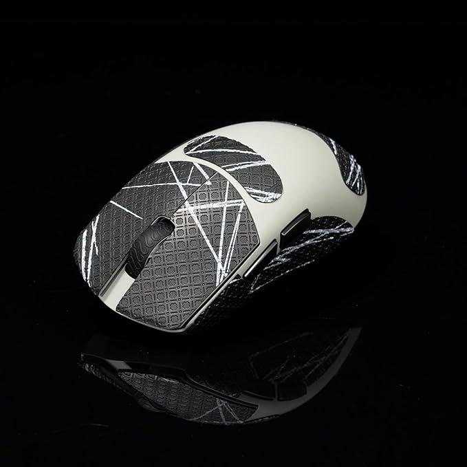 Grip Tape for Lamzu Maya X - Anti-Slip,Enhanced Control, Sweat Resistance,Improves FPS Gaming Grip & Mouse Protection [Pre-Cut] Black White 0.4mm