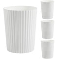 JiatuA Small Trash Can Plastic Wastebasket Round Garbage Container Bin for Bathroom, Kitchen, Bedroom, Home Office, College Dorm, White 4 Pack