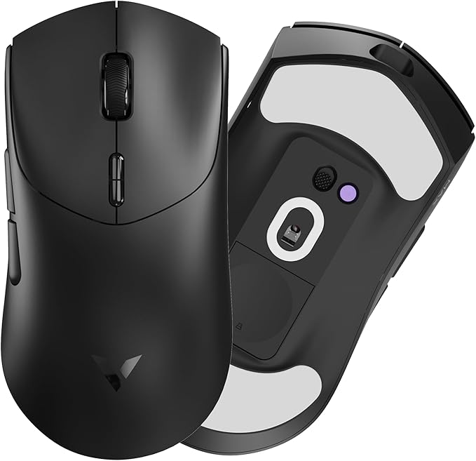 Rapoo VT MAX Lightweight Wireless Gaming Mouse, PAW3950 Ultimate Sensor,750H Battery Life, 8K Polling, 45K DPI, Dual-Mode 2.4G/USB-C, Esports Grade Performance Mouse for PC/Mac (VT7 MAX, Black)