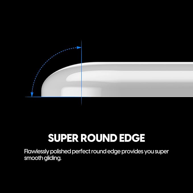Superglide Glass Mouse Skates - Super Smooth Glide, Polished Round Edge, Super Fast Gaming Mouse Feet with Durable Sole for Logitech G Pro X Superlight1 (Type-S, White)