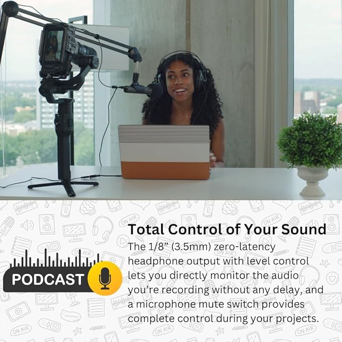 SAMSON Q2U USB and XLR Handheld Dynamic Microphone with Cardioid Polar Pattern (Pink) Bundle with TX-100 Studio Monitor Headphones (Black), and Pop Filter (3 Items)