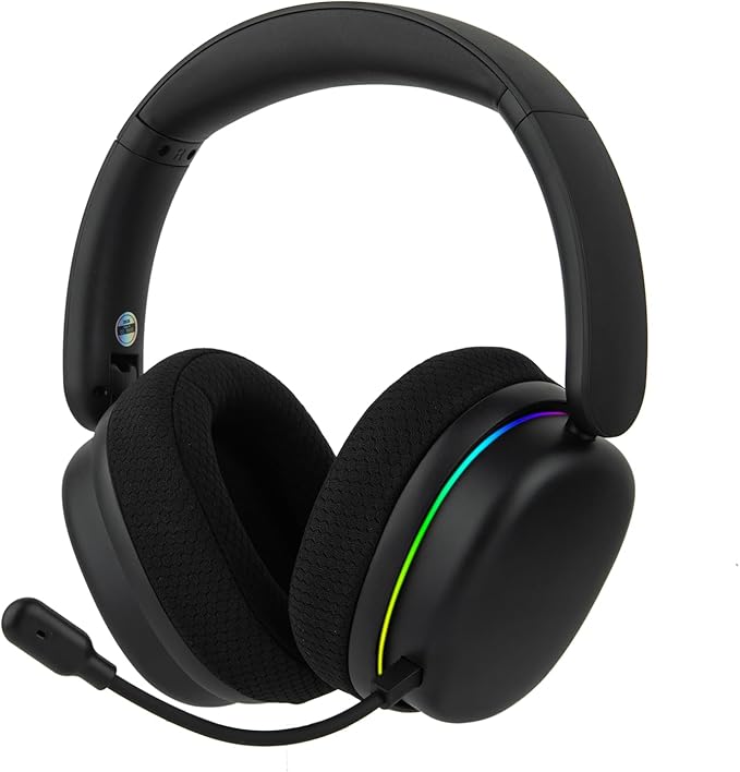 EPOMAKER X Aula G7 Pro Wireless Gaming Headset, Dual Mode BT5.3 & 2.4GHz, 7.1 Surround Sound, 80+ Hour Battery, RGB Light, with Noise Canceling Mic for PS5, PS4, Switch, PC (Black)