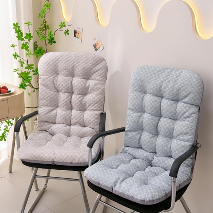 High Back Rocking Chair Cushions Patio Cushion Non-Slip Bottom Tufted Seat Pads with Ties Office Chair Pads Seat Cushion