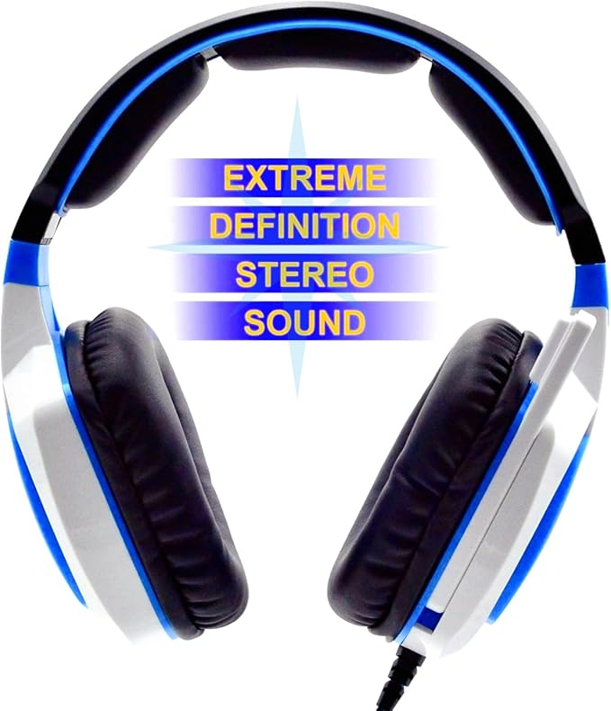 Anivia Computer Over-Ear Headphones with Mic, Wired Gaming Headset Compatible with PS4, PC, Xbox One, Laptop, Computer, 3.5mm Jack, Bass Surround, Soft Memory Earmuffs