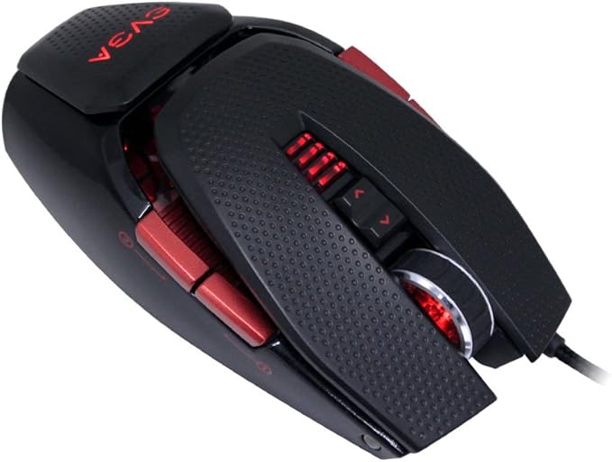 EVGA TORQ X10 901-X1-1103-KR Wired Laser Gaming Mouse Customizable/8200 DPI/5 Profiles/9 Buttons/Ambidextrous (Renewed)