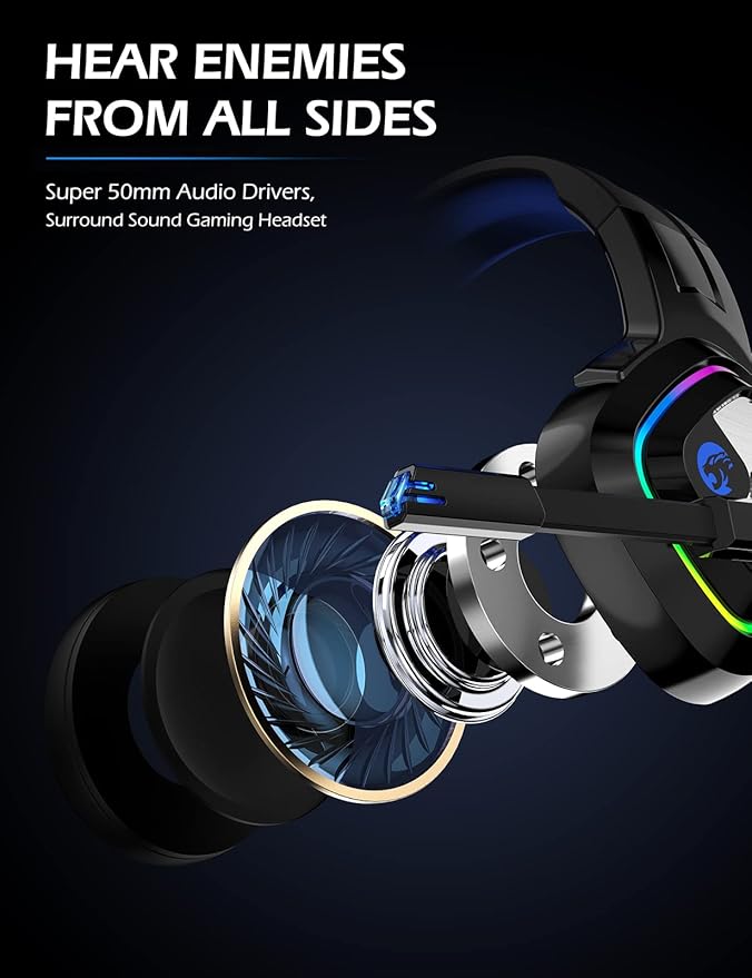 ZIUMIER Gaming Headset for PC, PS4, PS5, Xbox One, Xbox Series S/X, Switch, Noise Canceling Microphone, Stereo Surround Sound, 3.5mm Wired Gaming Headphones