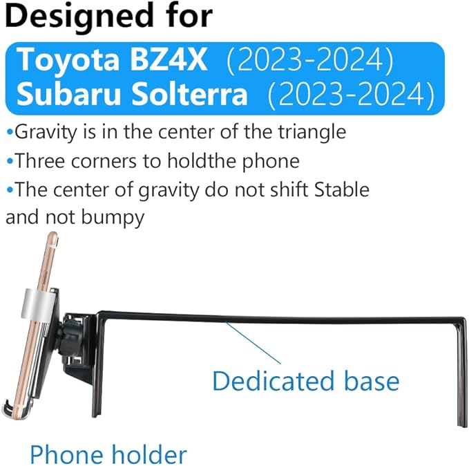 Car Phone Holder for Toyota bZ4X 2023 2024 2025 and Subaru Solterra 2023 2024 2025 Auto Interior Accessories Best Cell Phones Mount Cellphone Mobile Cradle Charging Navigation Screen Stand