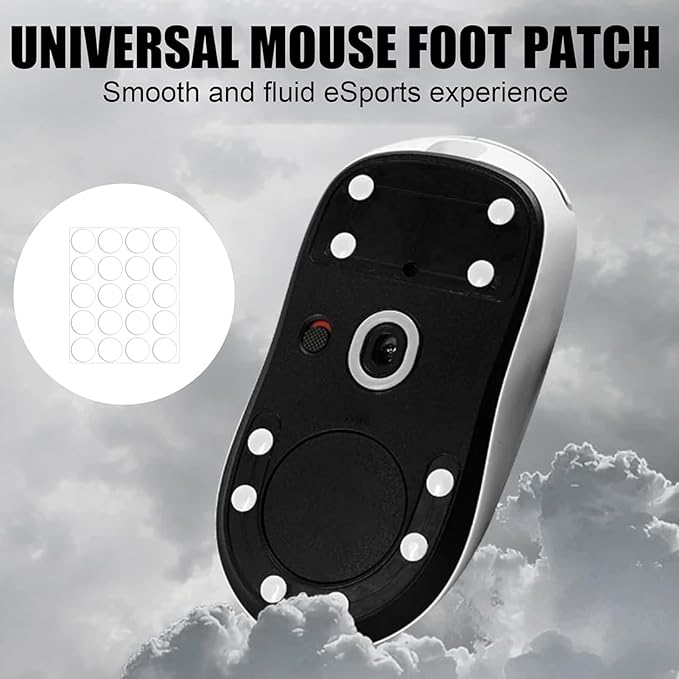 200 Pcs Dot Mouse Glide Sliders, Universal 6.5mm PTFE Mouse Feet Skate Stickers, Smooth Sliding Pads Compatible with All Mousepads, Wear-Resistant Smooth Glide Mice Glass Skates Pad (White)