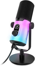 FDUCE Dynamic Gaming Microphone kit, USB/XLR Podcast Computer Microphone with Desktop Stand, RGB Light, Mute Button and Headphone Jack, for Gamer Streaming Recording Studio YouTube Online Chat(D20)