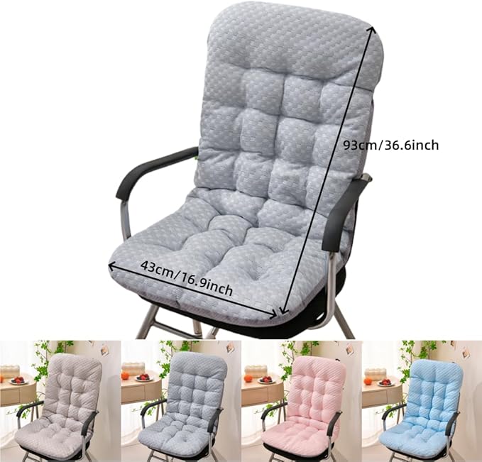 High Back Rocking Chair Cushions Patio Cushion Non-Slip Bottom Tufted Seat Pads with Ties Office Chair Pads Seat Cushion
