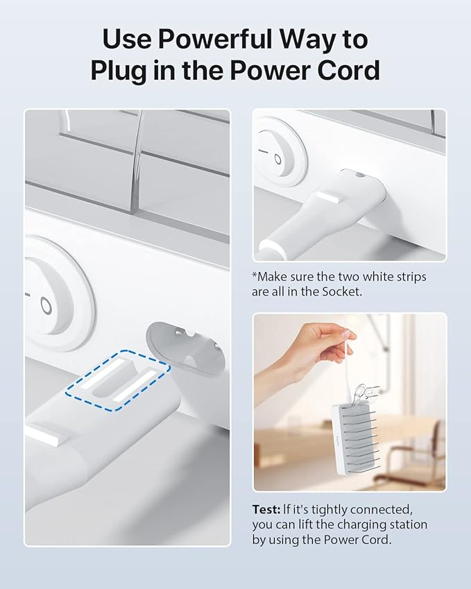 SooPii 8-Port USB-C Charging Station for Multiple Devices, with 1 PD 20W Port Supports Fast Charging, 8pcs Mixed Charging Cables and 1pcs Upgraded Holder for lWatch Charger & Air-Pods, White
