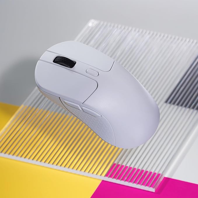 Keychron M3 Wireless Gaming Optical Mouse, Tri-Mode 2.4 GHz/Bluetooth 5.1/Wired, PixArt PAW 3395 sensor, 26000 DPI, LED RGB Backlit,79g Lightweight Programmable Macro Button for Windows PC/Mac - White