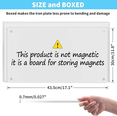 17.7" x 11.8" 2 Pack White Metal Magnetic Board - Magnet Bulletin Board to Display Magnetic Letters Numbers Animal, Poetry, Spice Jars, Notes, Photos, Suitable for Wall, Refrigerator, Cubicle