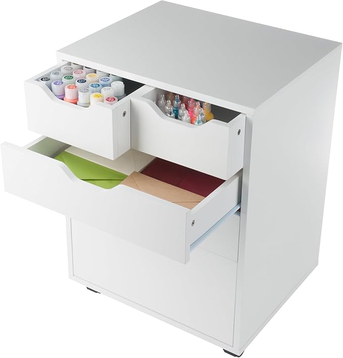 Winsome Halifax Mobile Storage Cabinet with Drawers, Stylish & Functional Home Storage Cabinet for Filing, Kitchen Organization, Moveable Furniture for Office, Dorms, Apartments