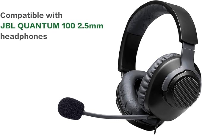 UNCLE LIGHT Replacement Game Mic for JBL Quantum 100 (Q100) Gaming Headset on PC/Xbox/PS/Switch/MAC, 2.5mm Detachable Boom Microphone
