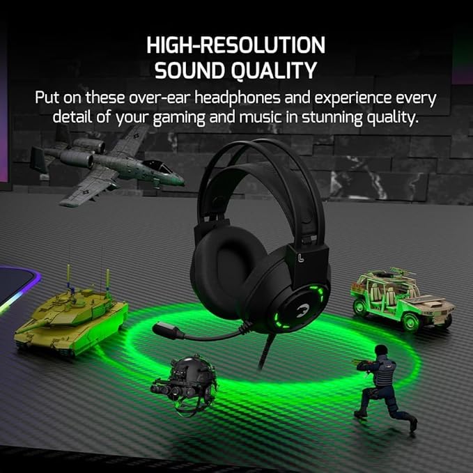 GAMEPOWER Voldon X 3.5mm Jack Gaming Headset - Wired Headphones with 50MM Drivers, Comfort Design, Noise Cancelling Mic, PS4, PS5, for Xbox, Black