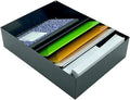 Huron Stationery Holder For Desk and Drawer 3 Slot, Black Steel