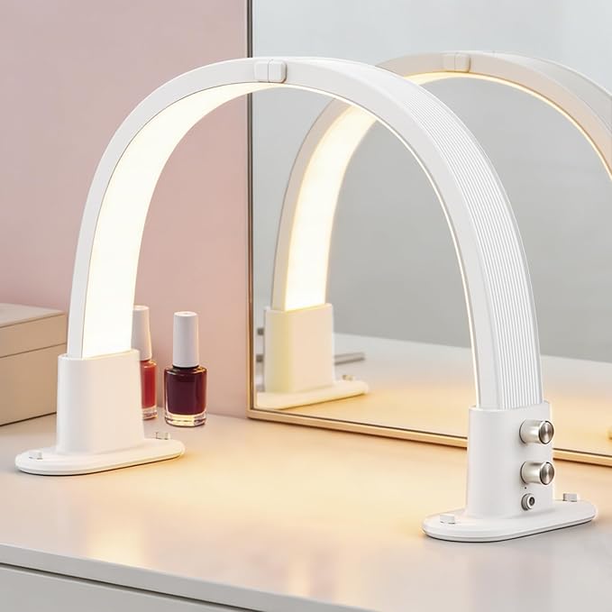 SLYFTE Professional Quality Mini Half Moon Light for Nail Desk, Personal Arch Light for Home Use, Nail Tech Lamp Perfect for At-Home Manicures (White)