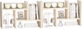 Jerry & Maggie Desktop Organizer Office Storage Rack Adjustable Wood Display Shelf Free Style Double H, Multi-Functional Mini Bookshelf for Desk Natural Stand (White Wood Tone/2 Pack)