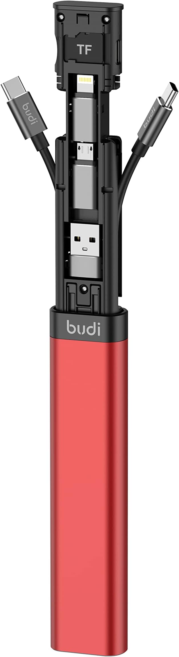 fonefunshop Budi 9-in-1 Essential Travel Charging & Data Sync Cable Stick - Black