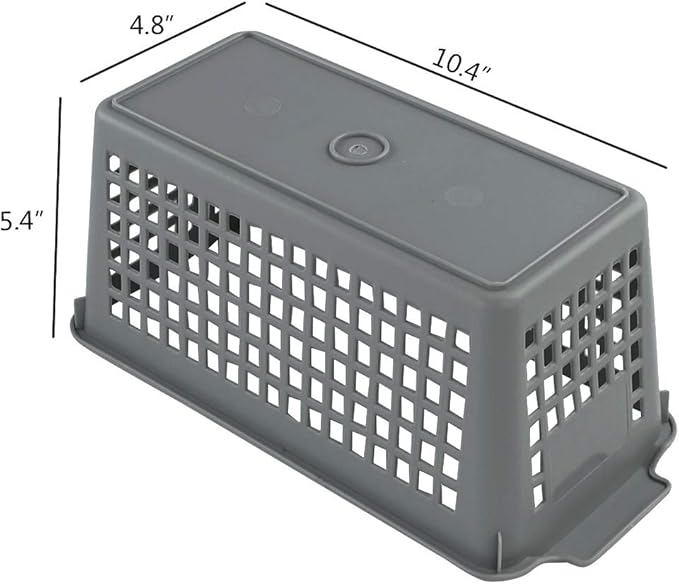 Plastic Baskets for Organizing, Grey, Set of 4