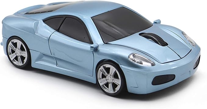 MGbeauty Wireless Mouse Sports Car Mouse Computer Optical Mice for PC Laptop MAC (Light Blue)