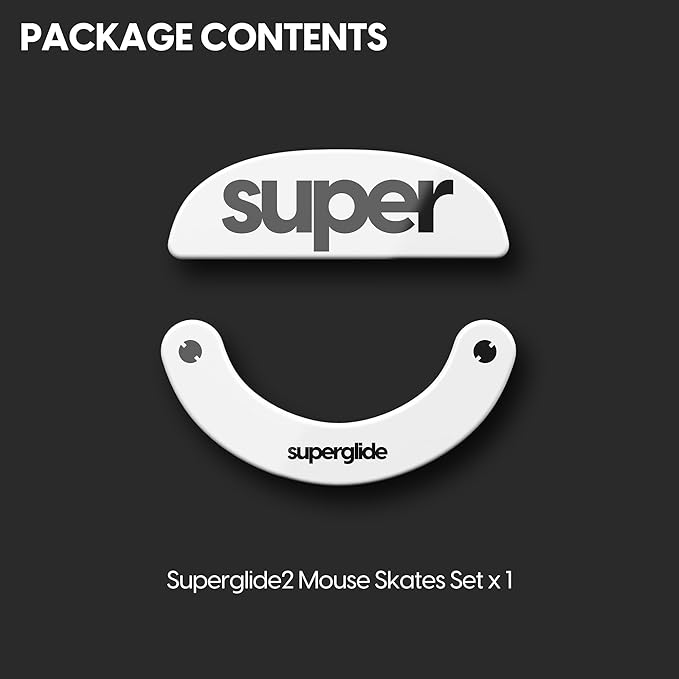 Superglide2 - New Controllable Speed Textured Surface Smoothest Mouse Feet Skates Made with Durable Strong Glass for Pulsar X2 & X2 v2 & X2H & X2A Wireless Gaming Mouse (Type-C, White)