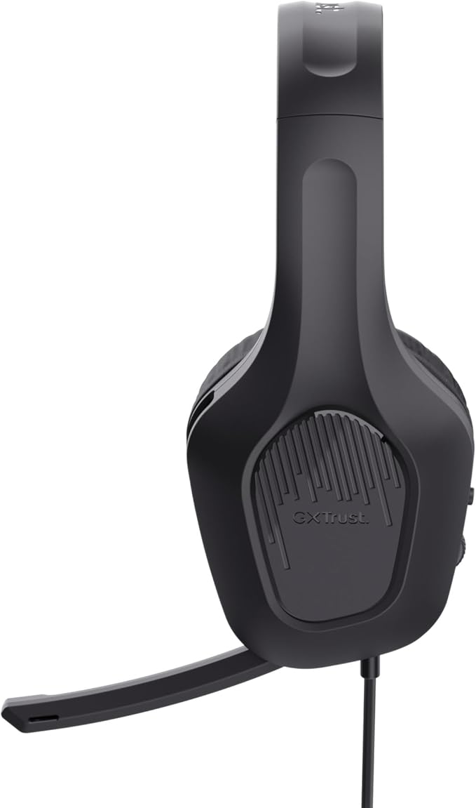 Trust Gaming GXT 415 Zirox Lightweight Gaming Headset with 50mm Drivers for PC, Xbox, PS4, PS5, Switch, Mobile, 3.5 mm Jack, 2m Cable, Foldaway Microphone, Over-Ear Wired Headphones - Black