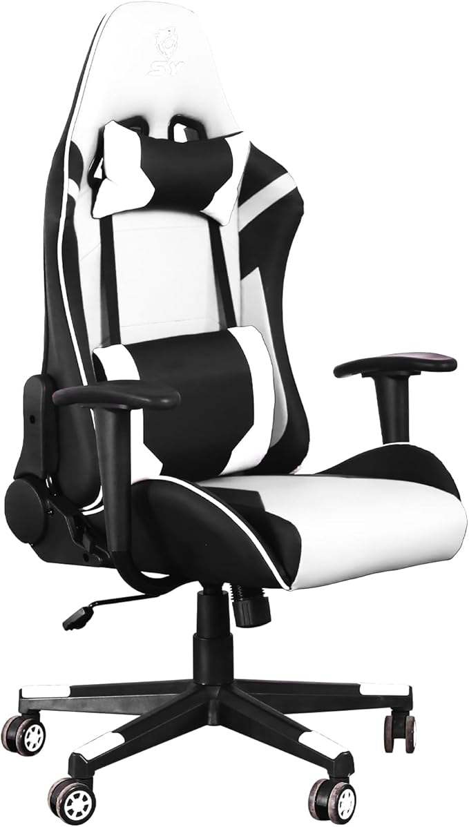 Gaming Chair,Video Game Chair with Massage Lumbar Support, Ergonomic Computer Chair Height Adjustable with Swivel Seat and Headrest