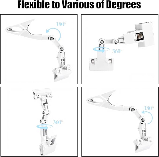 Adjustable Document Holder for Typing, Multi-Purpose Paper Holder Stand for Desk, Flexible Copy Holder Clip for Computer, Drawing, and Advertising Use (2 Pack, White)