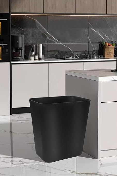 3.6 Gallon Small Trash Can Wastebasket for Kitchen Office Bathroom (3.6 Gallon(2 Pack), Black)