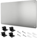 17.7" x 11.8" Stainless Steel Magnetic Board - Magnet Bulletin Board to Display Magnetic Letters Numbers Animal, Poetry, Spice Jars, Notes, Photos, Suitable for Wall, Refrigerator, Cubicle, Cabinet