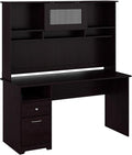 Bush Furniture Cabot 60W Computer Desk with Hutch and Drawers in Espresso Oak
