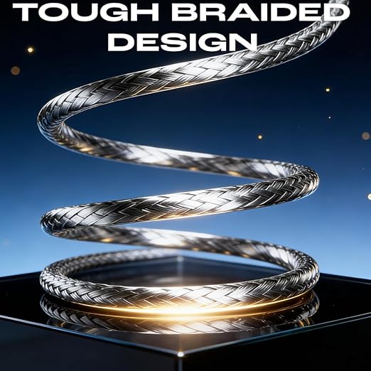 240W Super Fast Charging, Invisible Holder Charger Cable with Stand, Built-in Phone Support Fast Charging Cord, Type C Braided Design for Gaming Office Travel (C to C)