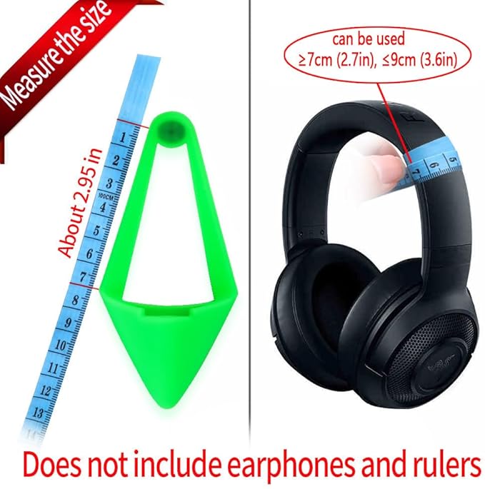 Glow in Dark Silicone Cat Kitty Ears Lovely Fluorescent Cat Ears Compatible for Bose/Razer/HyperX/Corsair/SteelSeries Arctis/Edifier Gaming Headphones (Green)
